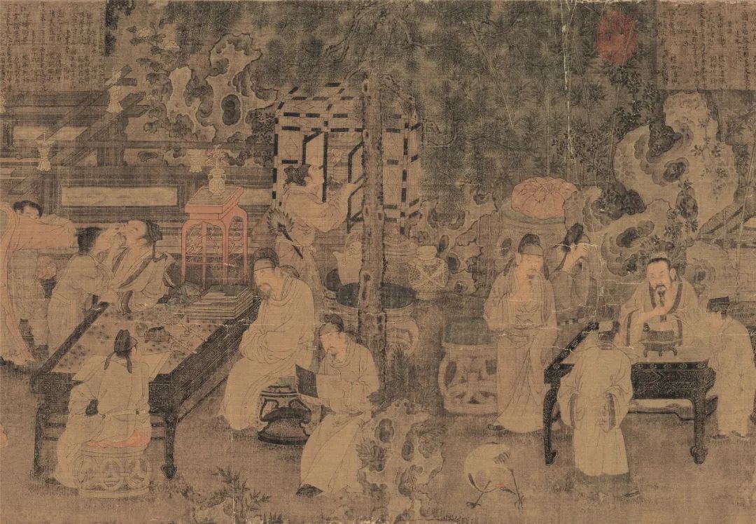 (宋) 佚名 十八学士图 (局部) 绢本设色 纵28厘米 横437.03厘米 台北故宫博物院藏