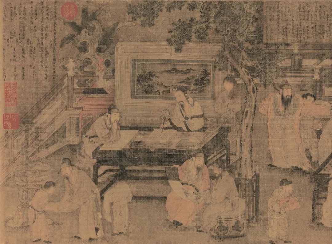 (宋) 佚名 十八学士图 (局部) 绢本设色 纵28厘米 横437.03厘米 台北故宫博物院藏