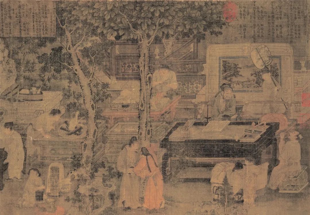 (宋) 佚名 十八学士图 (局部) 绢本设色 纵28厘米 横437.03厘米 台北故宫博物院藏